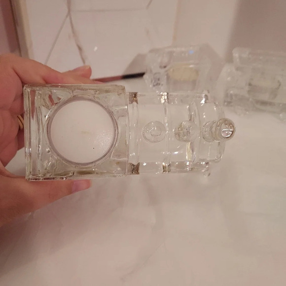 Fitz and Floyd 3 Piece Crystal Holiday Train Votive - In Original Box - Picture 6 of 13